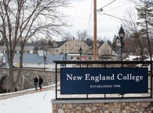 Main NEC sign on Henniker campus