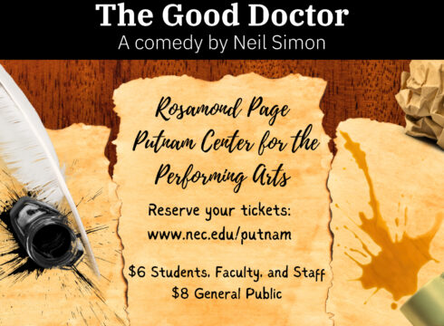 Graphic announcing theatre production "The Good Doctor by Neil Simon