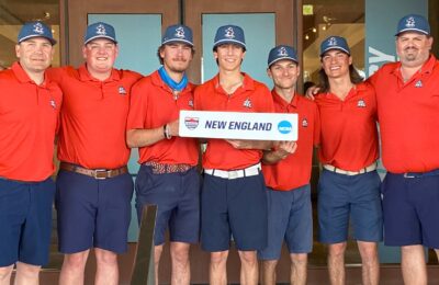 The New England College men’s golf team competed at the NCAA Championships this week, capping off an incredible 2023—2024 season that saw the Pilgrims win the Great Northeast Athletic Conference (GNAC) championship in just their third year as a program.