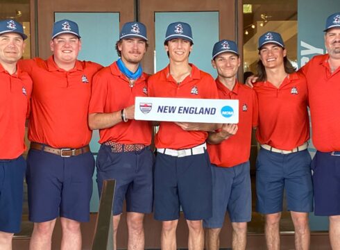 The New England College men’s golf team competed at the NCAA Championships this week, capping off an incredible 2023—2024 season that saw the Pilgrims win the Great Northeast Athletic Conference (GNAC) championship in just their third year as a program.