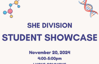 Graphic for the Student Showcase for New England College's Science, Health, and Exercise Division