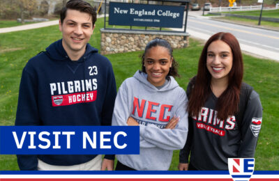 Graphic for campus visits at New England College