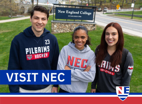 Graphic for campus visits at New England College