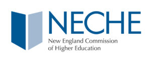 Logo for NECHE, the New England Commission of Higher Education, the accrediting body for New England College in Henniker, NH